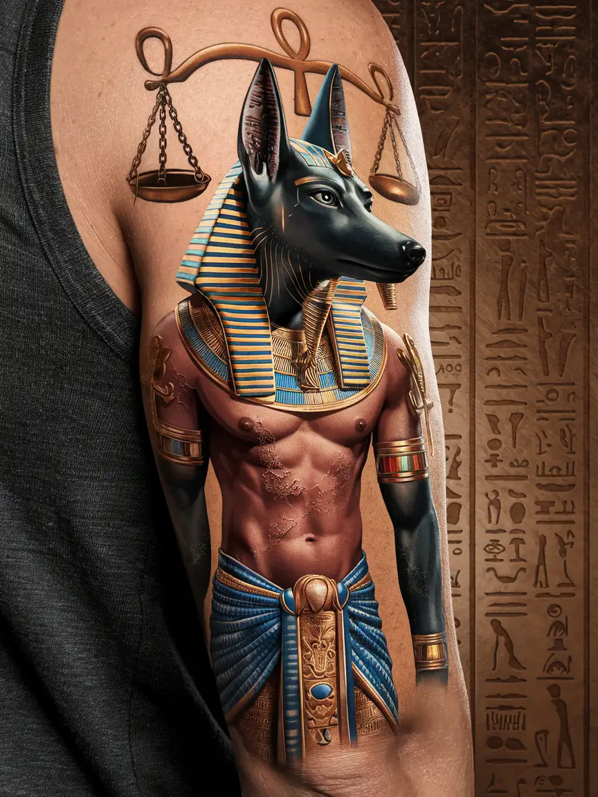 Anubis forearm tattoo
