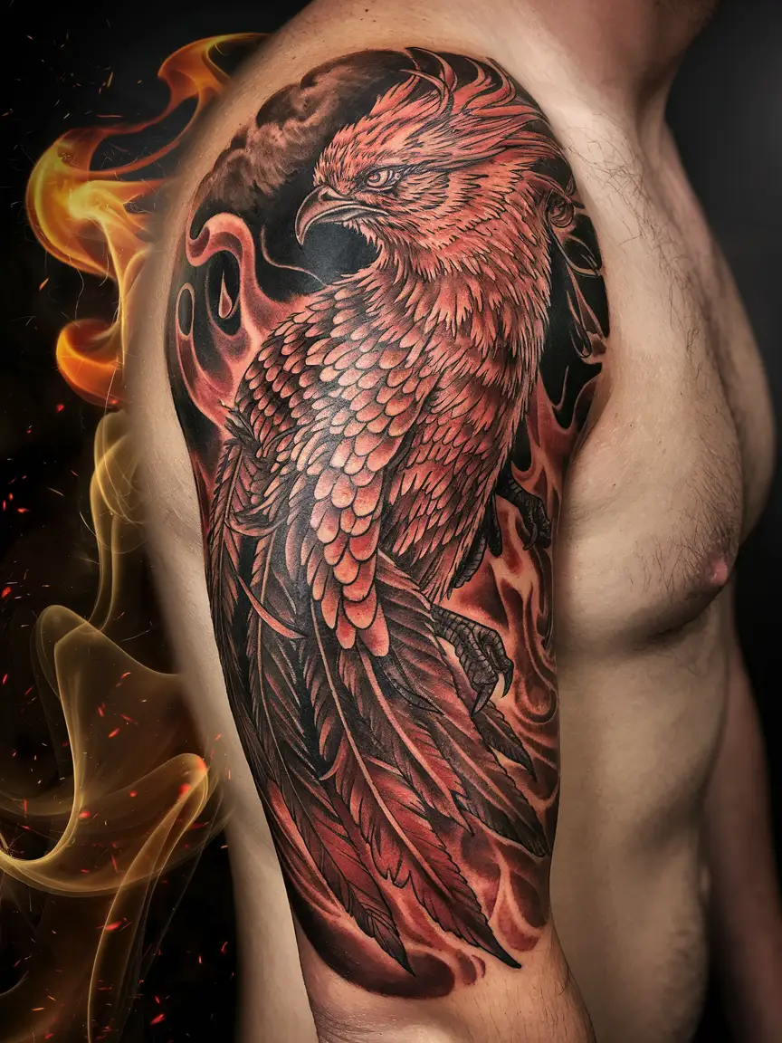Phoenix side tattoo