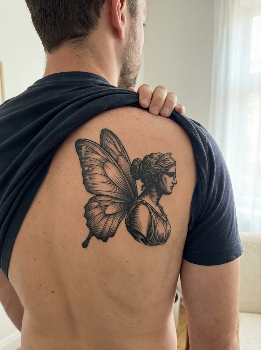 psyche goddess butterfly wings Greek mythology tattoo