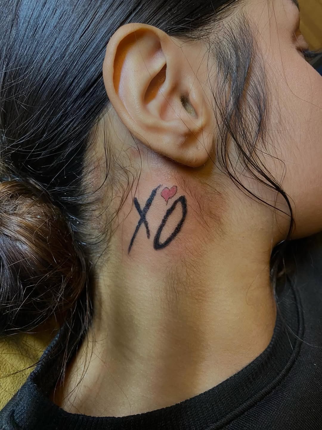 Artistic XO Neck Tattoo
