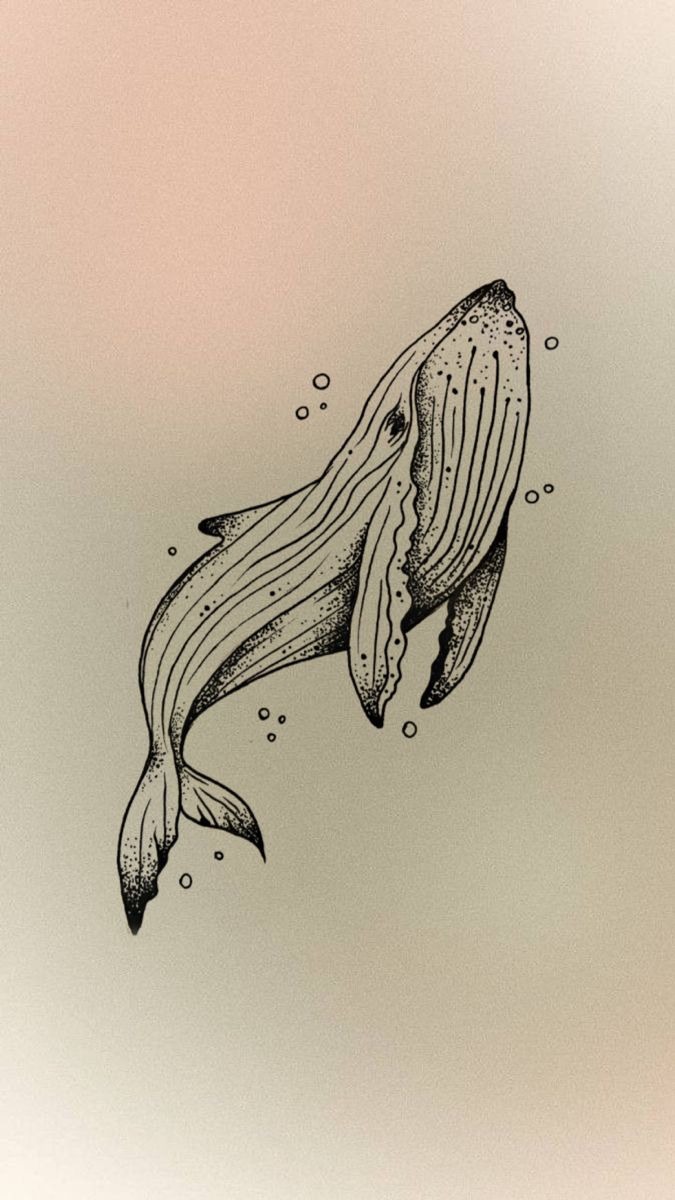 Minimalist Whale Outline Tattoo