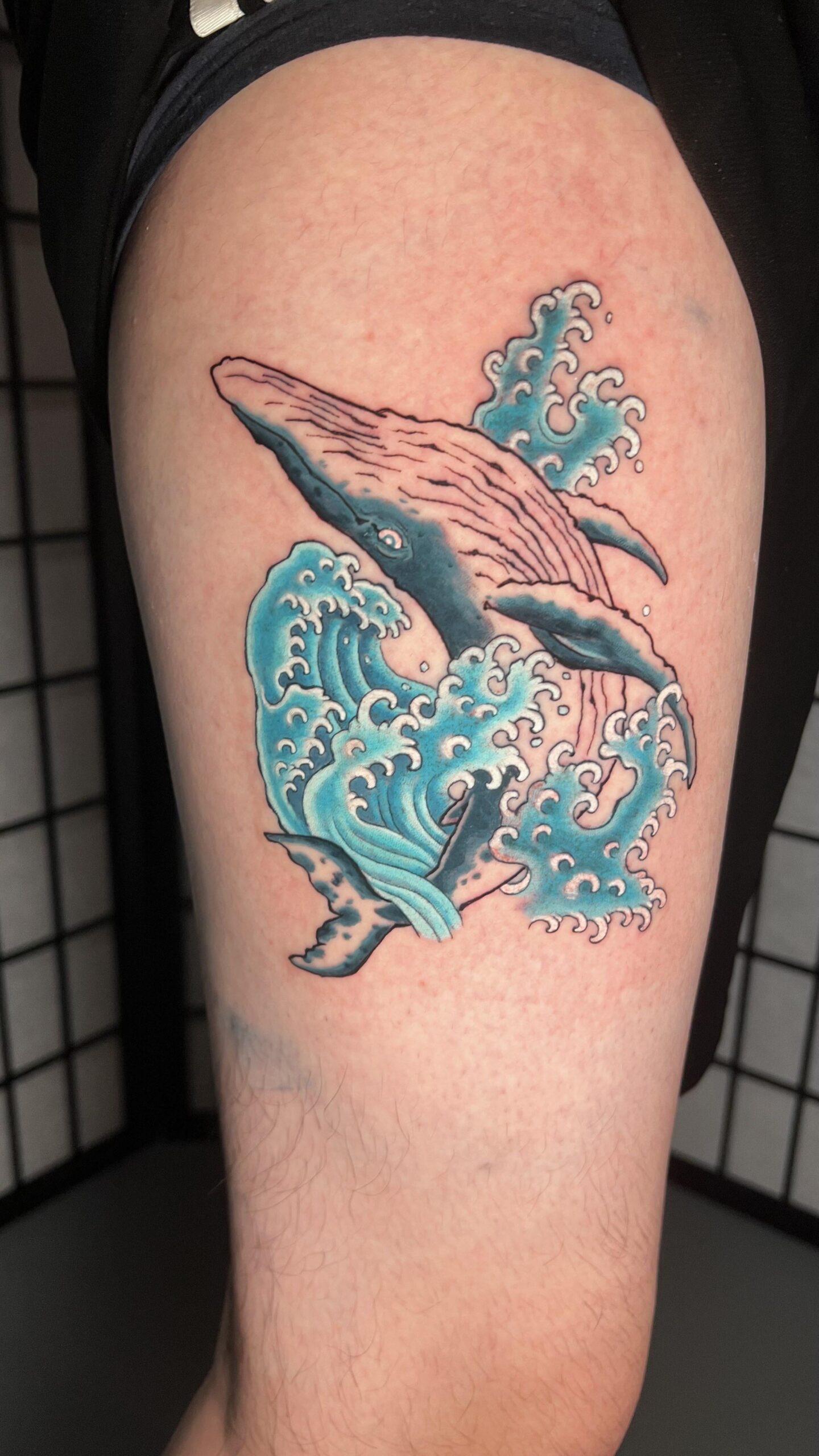 Detailed Neo-Traditional Whale Art