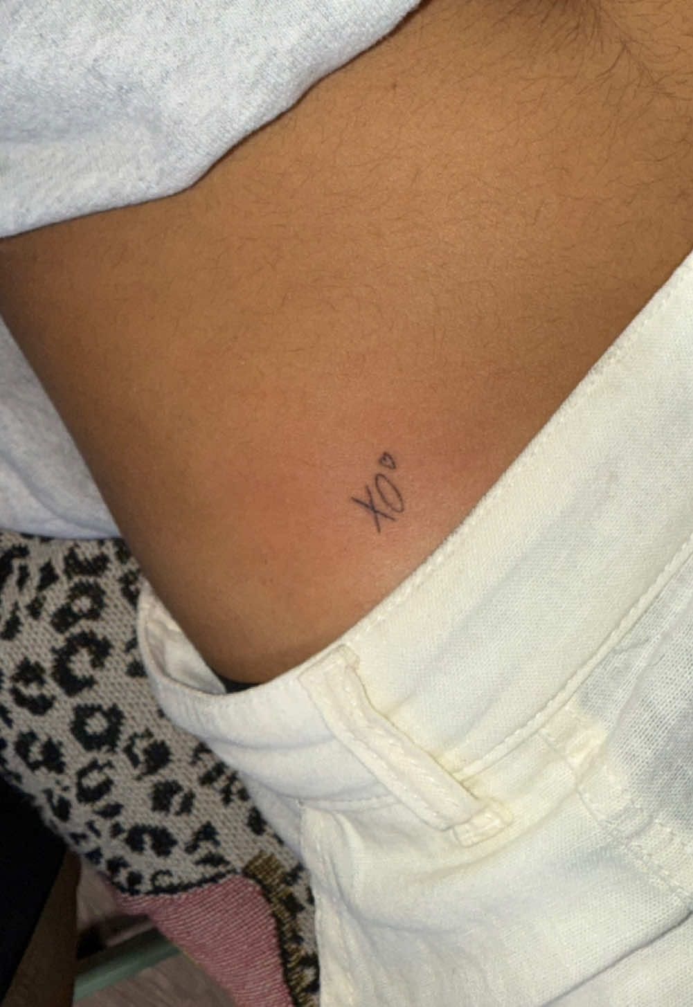 Cute Minimalist XO Hip Tattoo