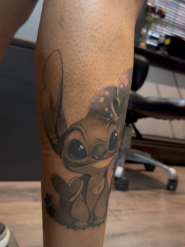 Adorable Stitch Portrait Tattoo