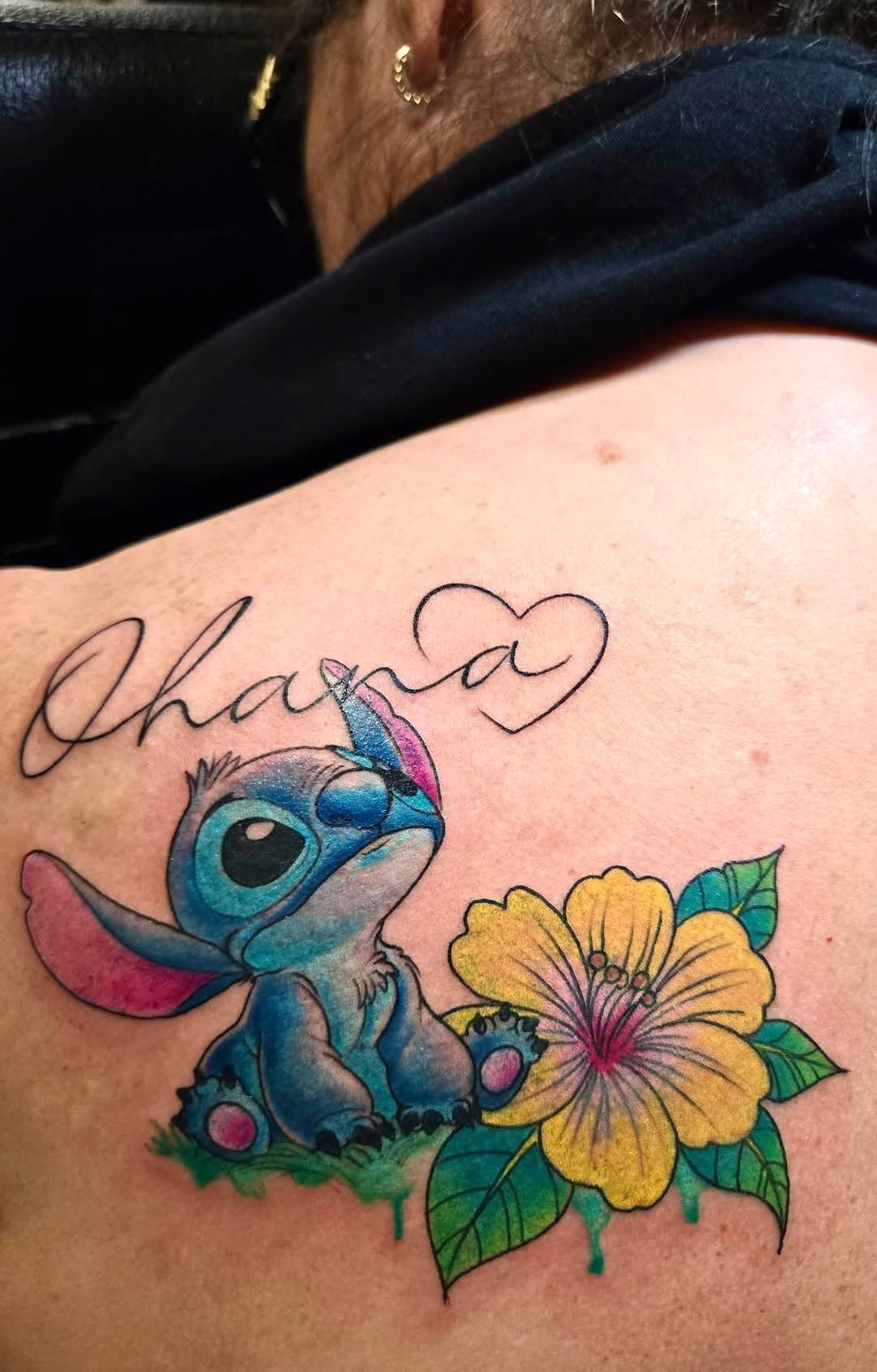 Vibrant Stitch and Ohana tattoo