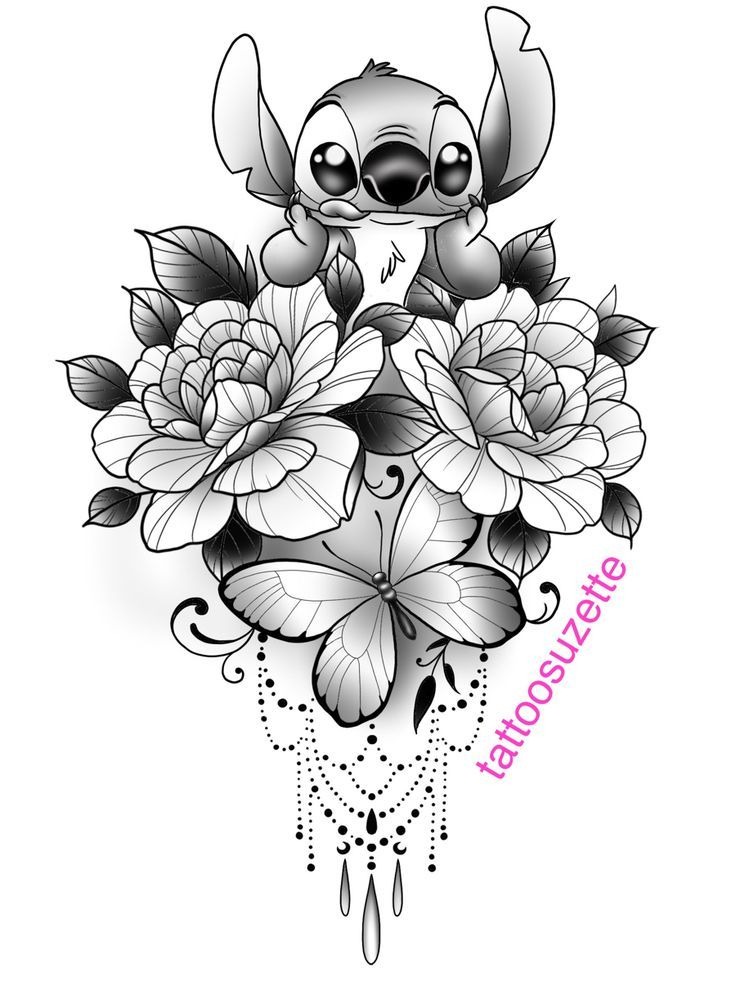 Floral Stitch Tattoo Illustration