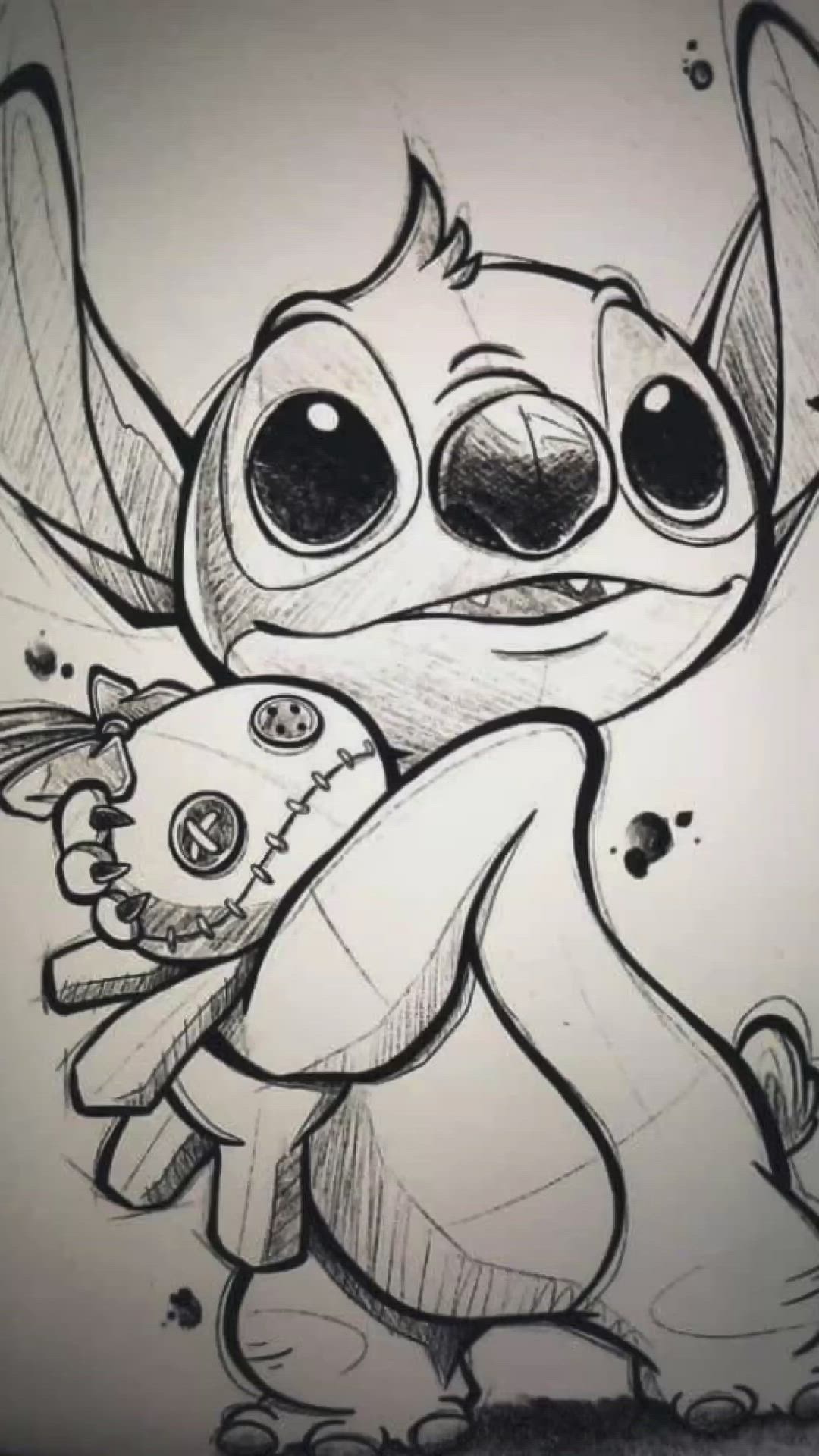 Adorable Stitch Sketch Tattoo Idea