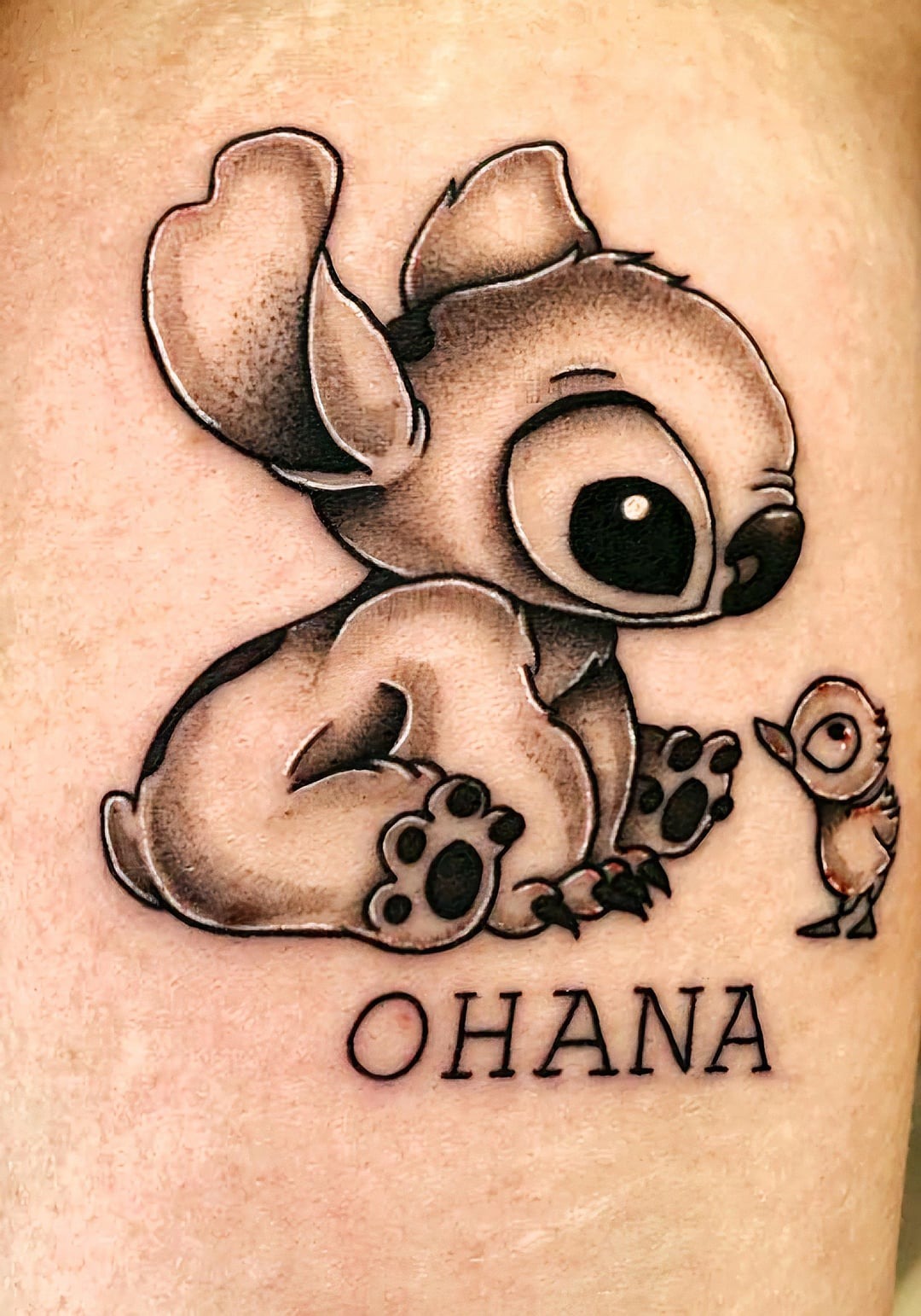 Chibi Stitch and Duckling tattoo