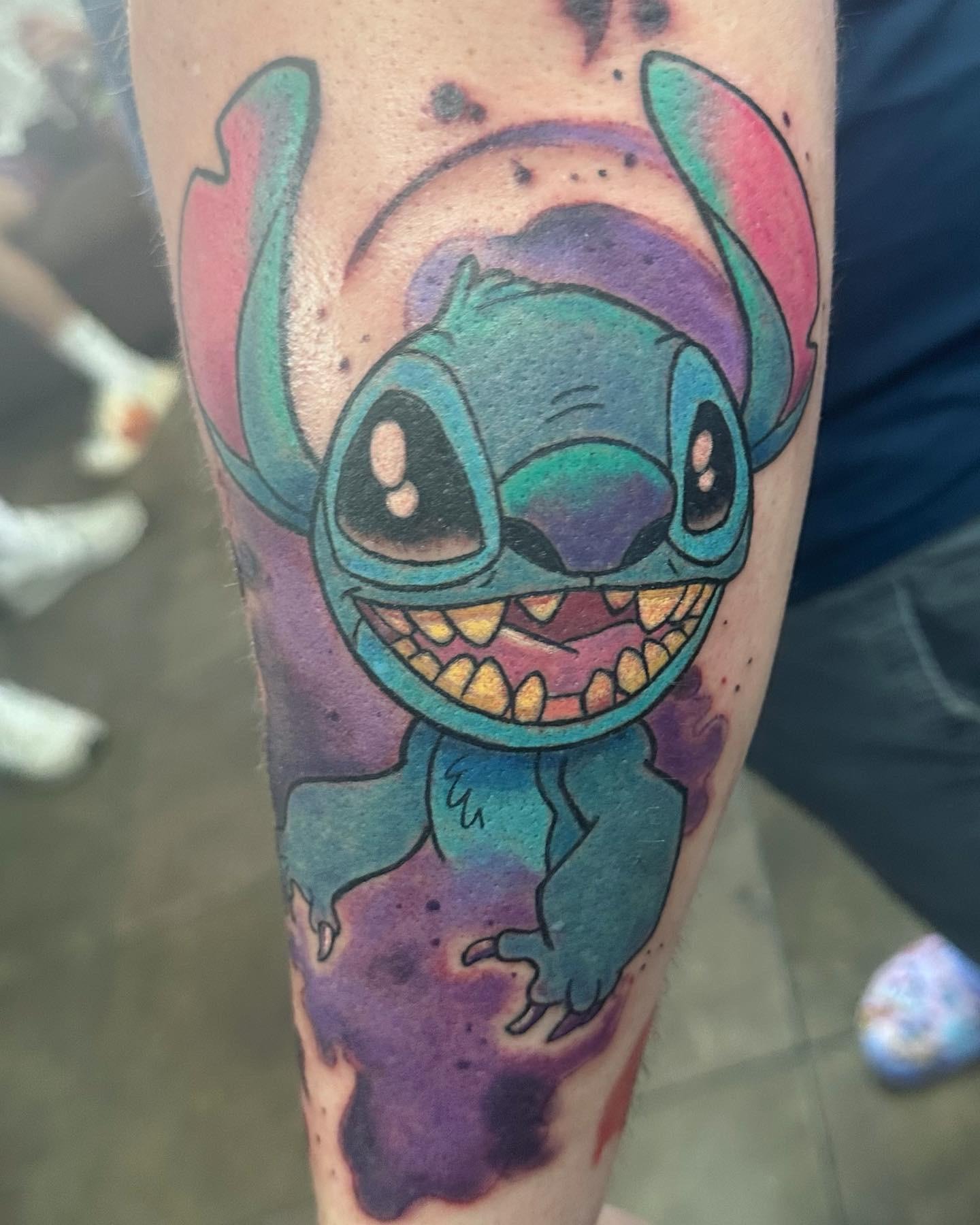 Watercolor Stitch portrait tattoo