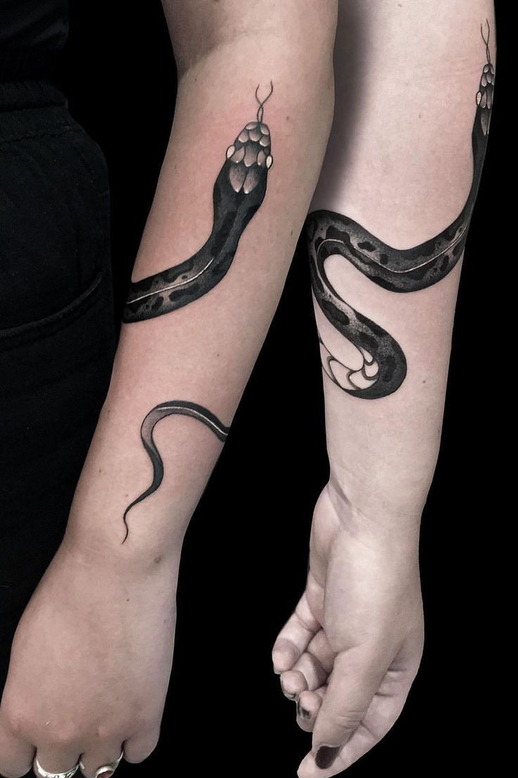 Minimalist Wrapped Cobra Arm Tattoo