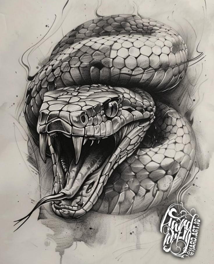 Intricate Cobra Sketch Design