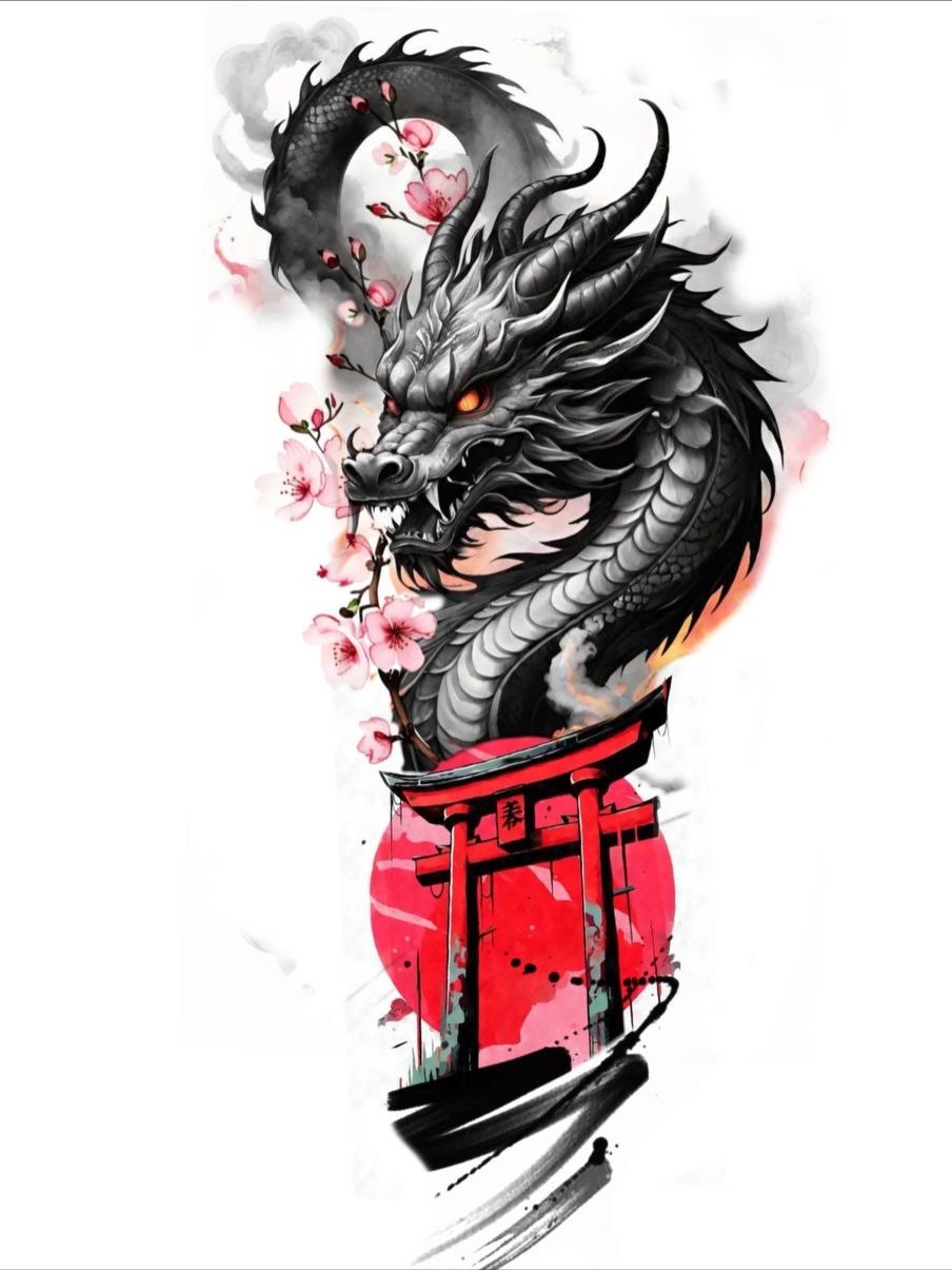 Traditional Japanese Dragon Tattoo Art