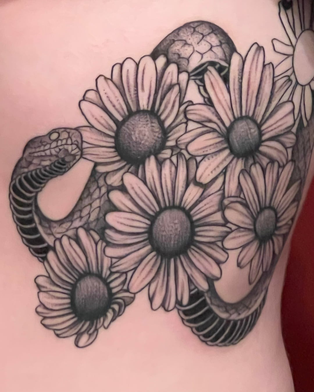 Cobra and Daisy Tattoo