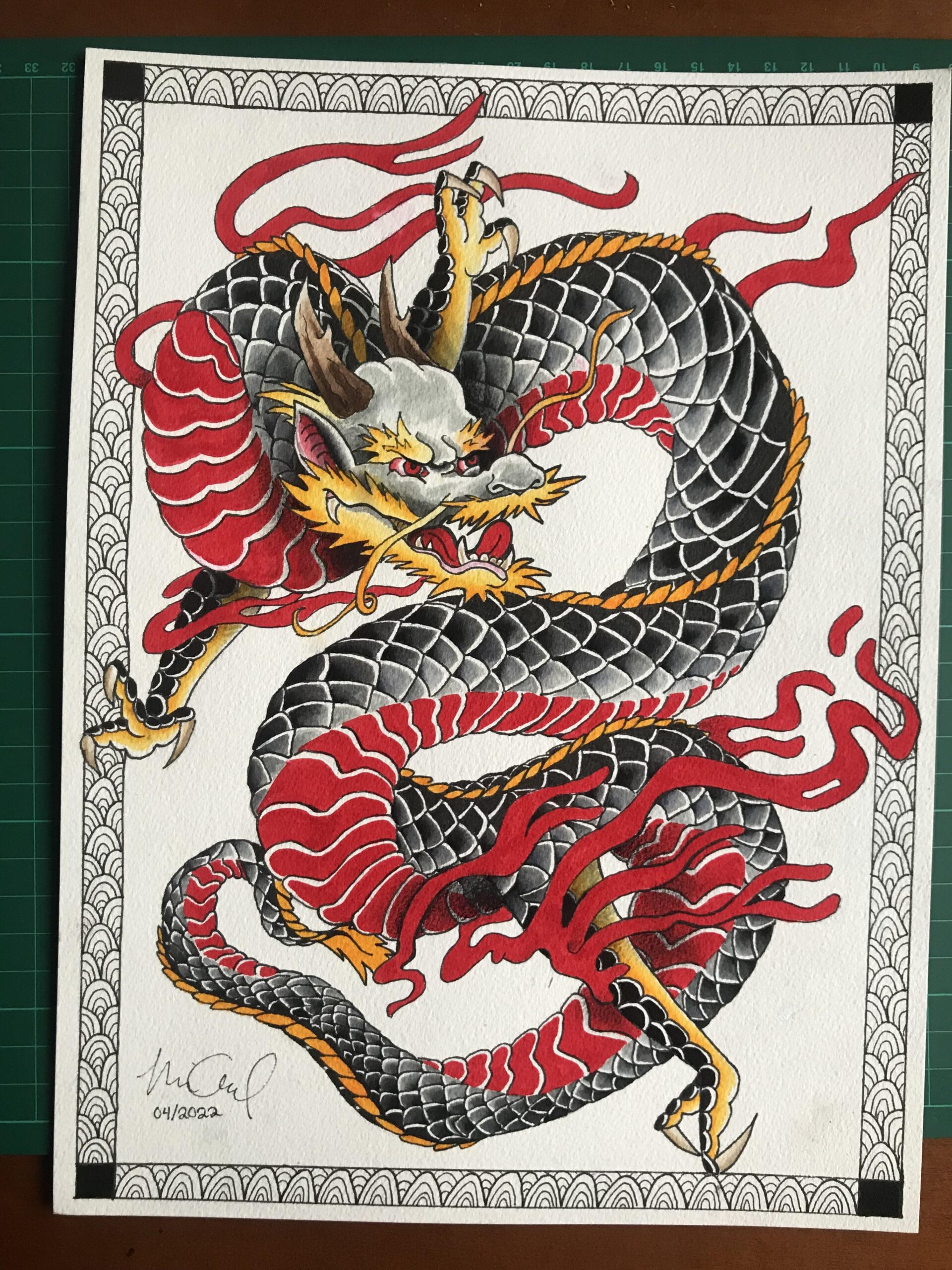 Stunning Dragon Tattoo Illustration