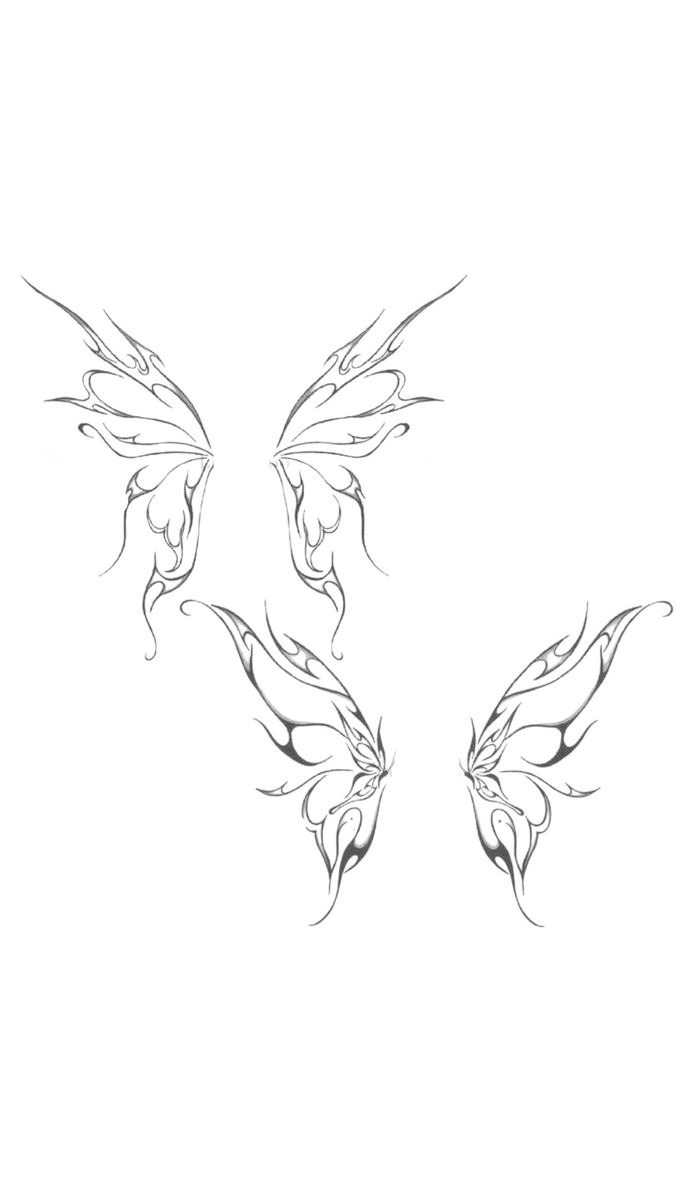 Abstract Butterfly Wing Tattoo Design