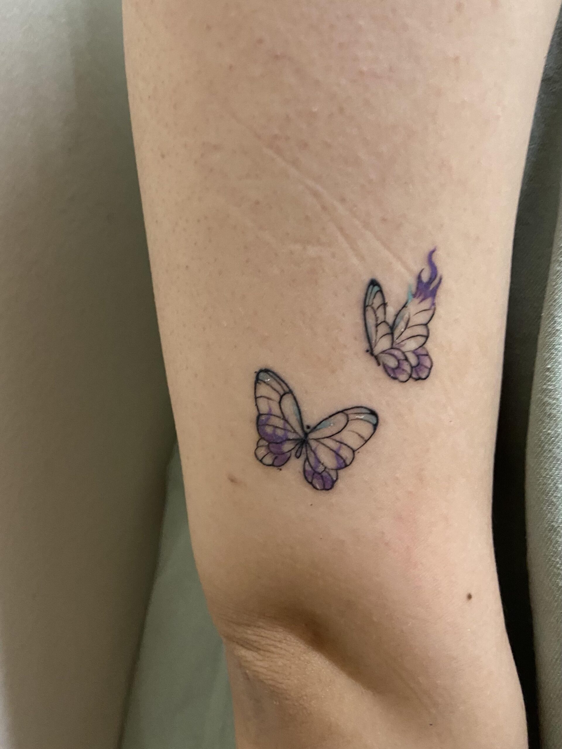 Soft Pastel Butterfly Tattoo Duo