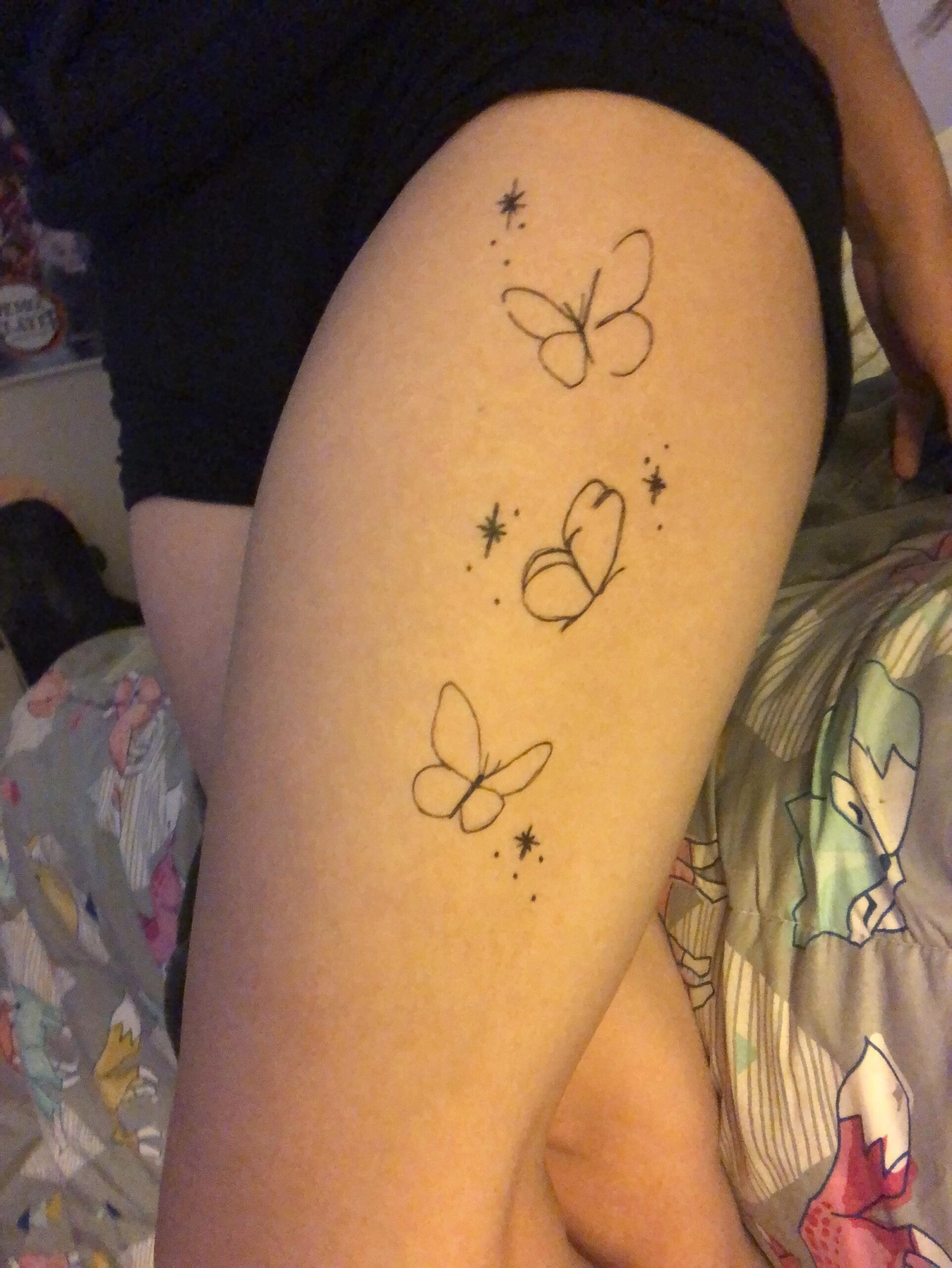 Minimalist Celestial Butterfly Ink