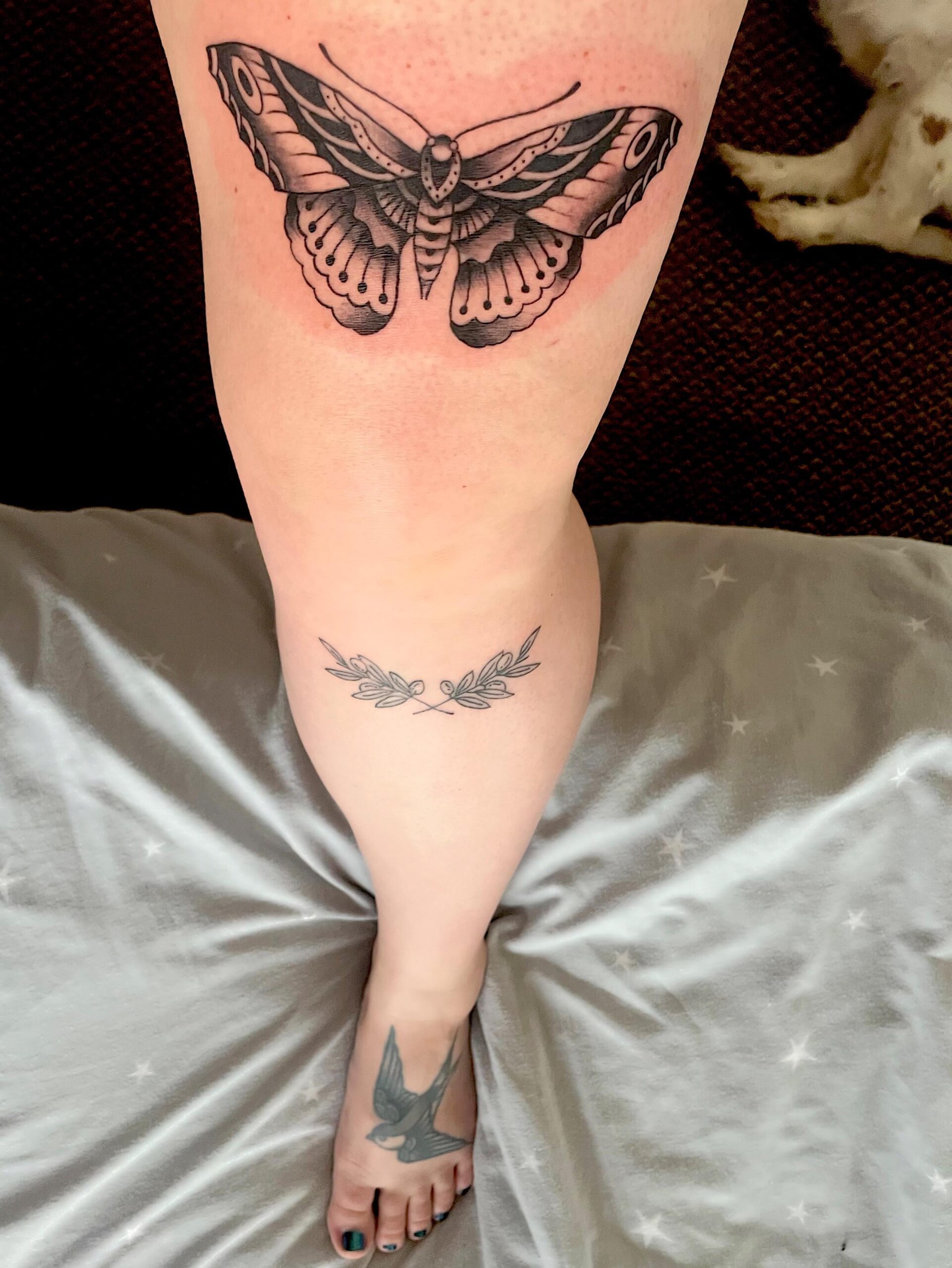 Bold Traditional Butterfly Tattoo Placement