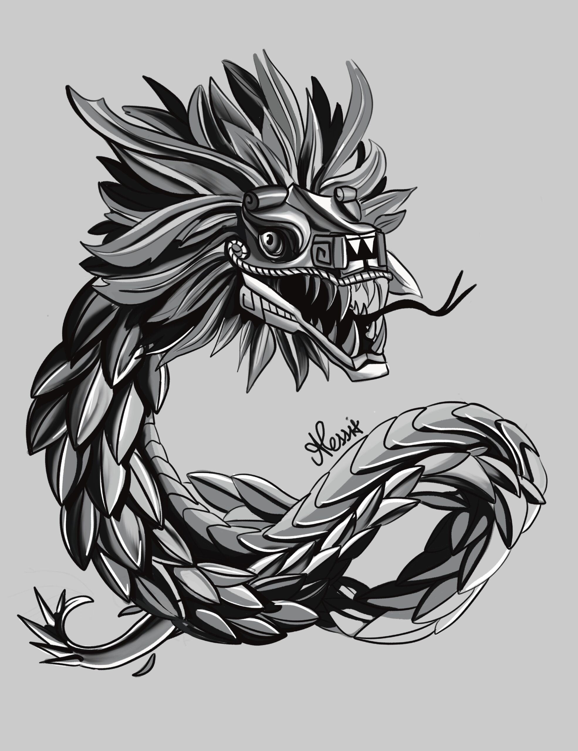 Quetzalcoatl Tattoo Sketch