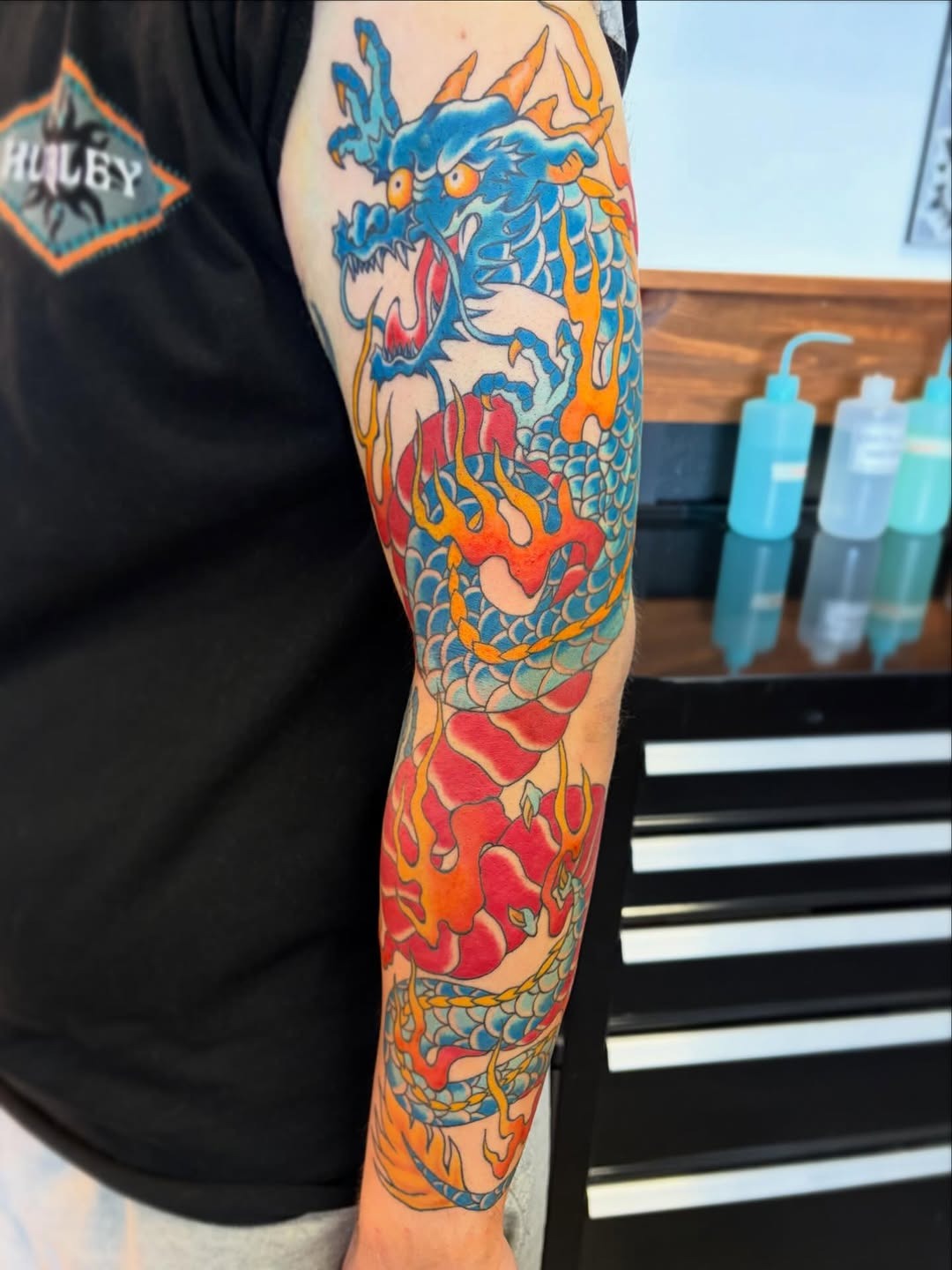 Vibrant Traditional Japanese Dragon Sleeve