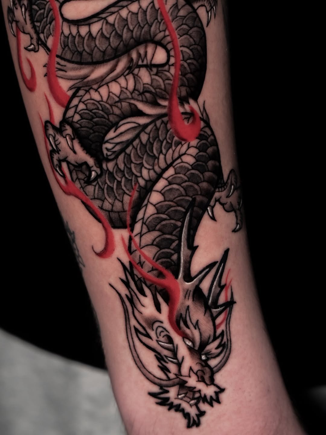 Dynamic Neo-Traditional Dragon Ink