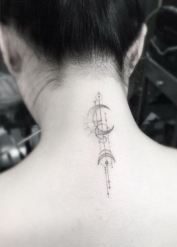 Minimalist Moon Phases Neck Ink