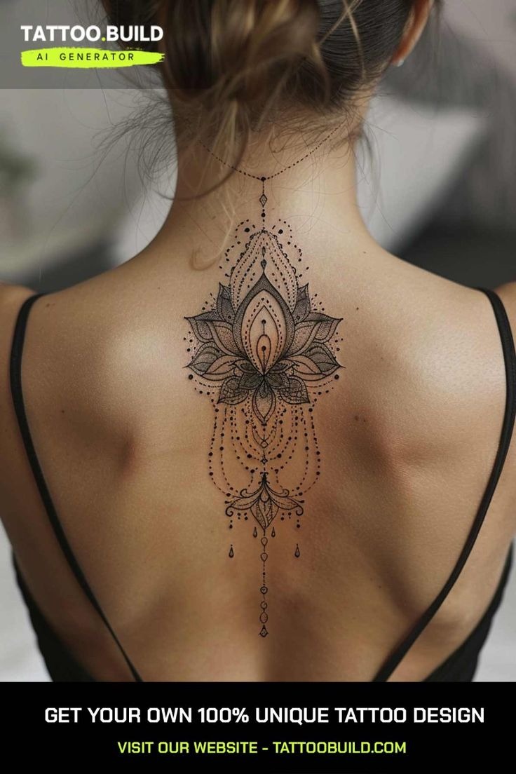 Intricate Mandala Inspired Neck Tattoo