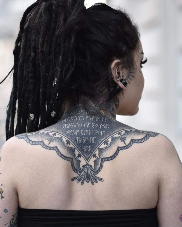 Bold Ornamental Script Neck Piece