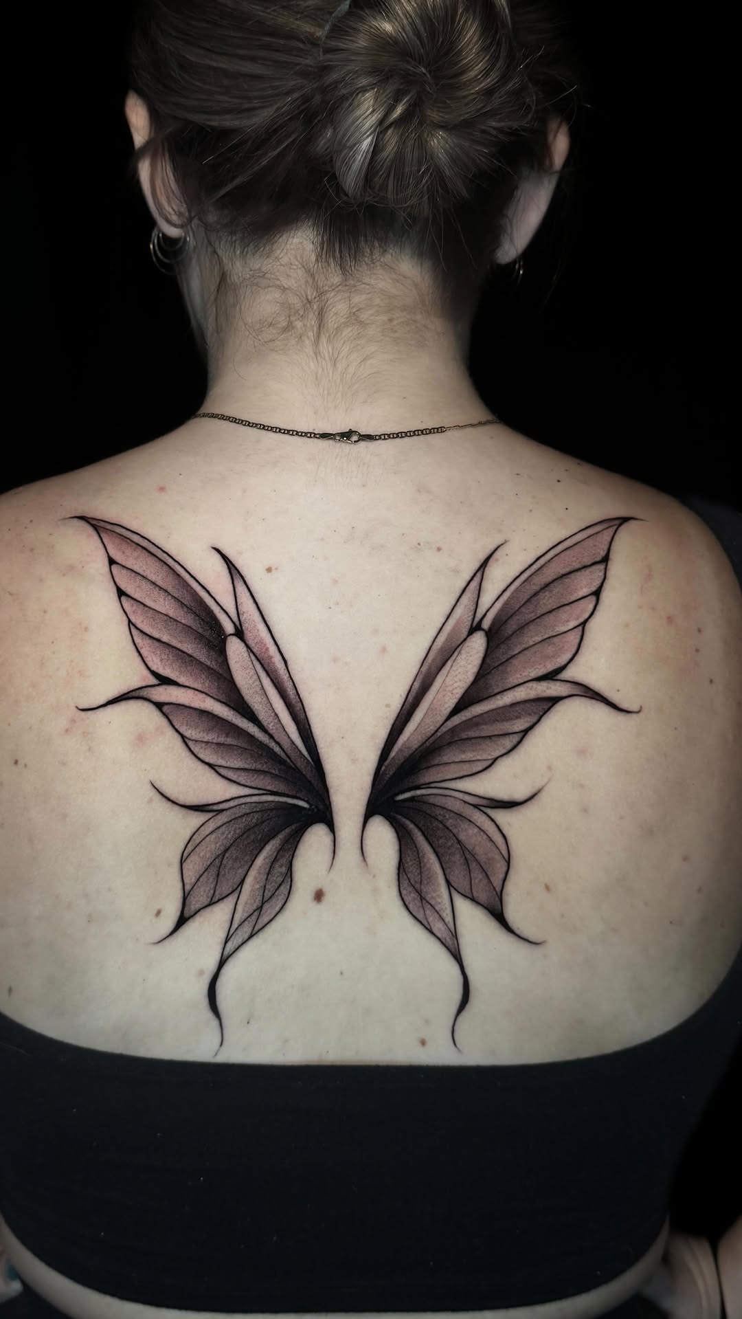 Ethereal Butterfly Wing Back Tattoo