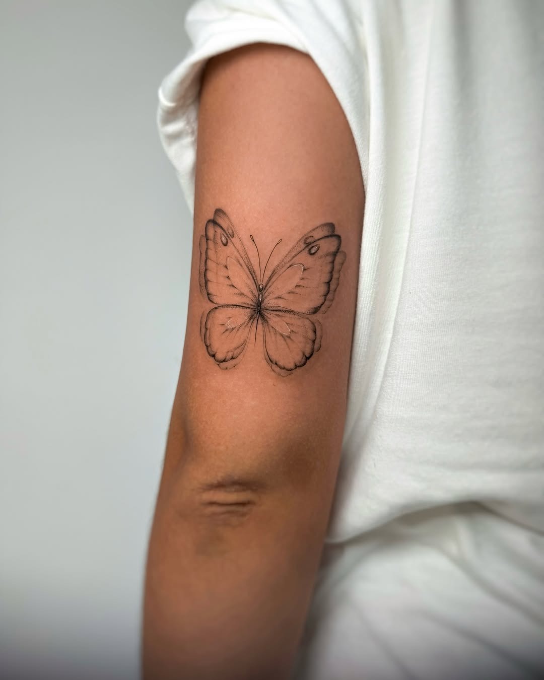 Dainty Arm Placement Butterfly Tattoo