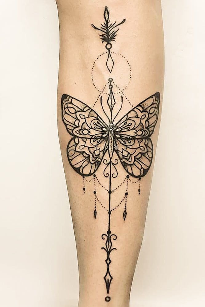 Intricate Ornamental Butterfly Tattoo