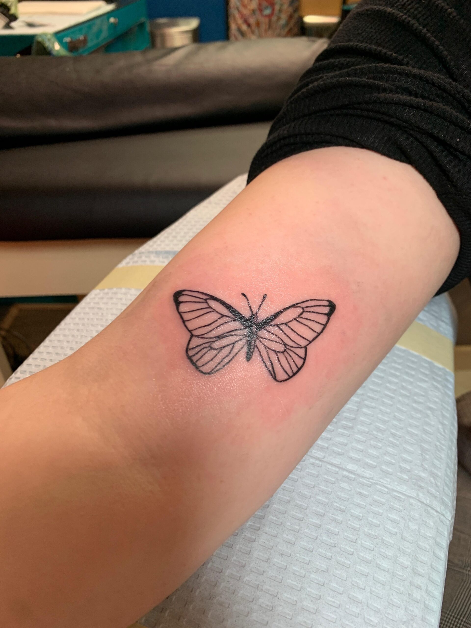 Classic Minimalist Butterfly Tattoo