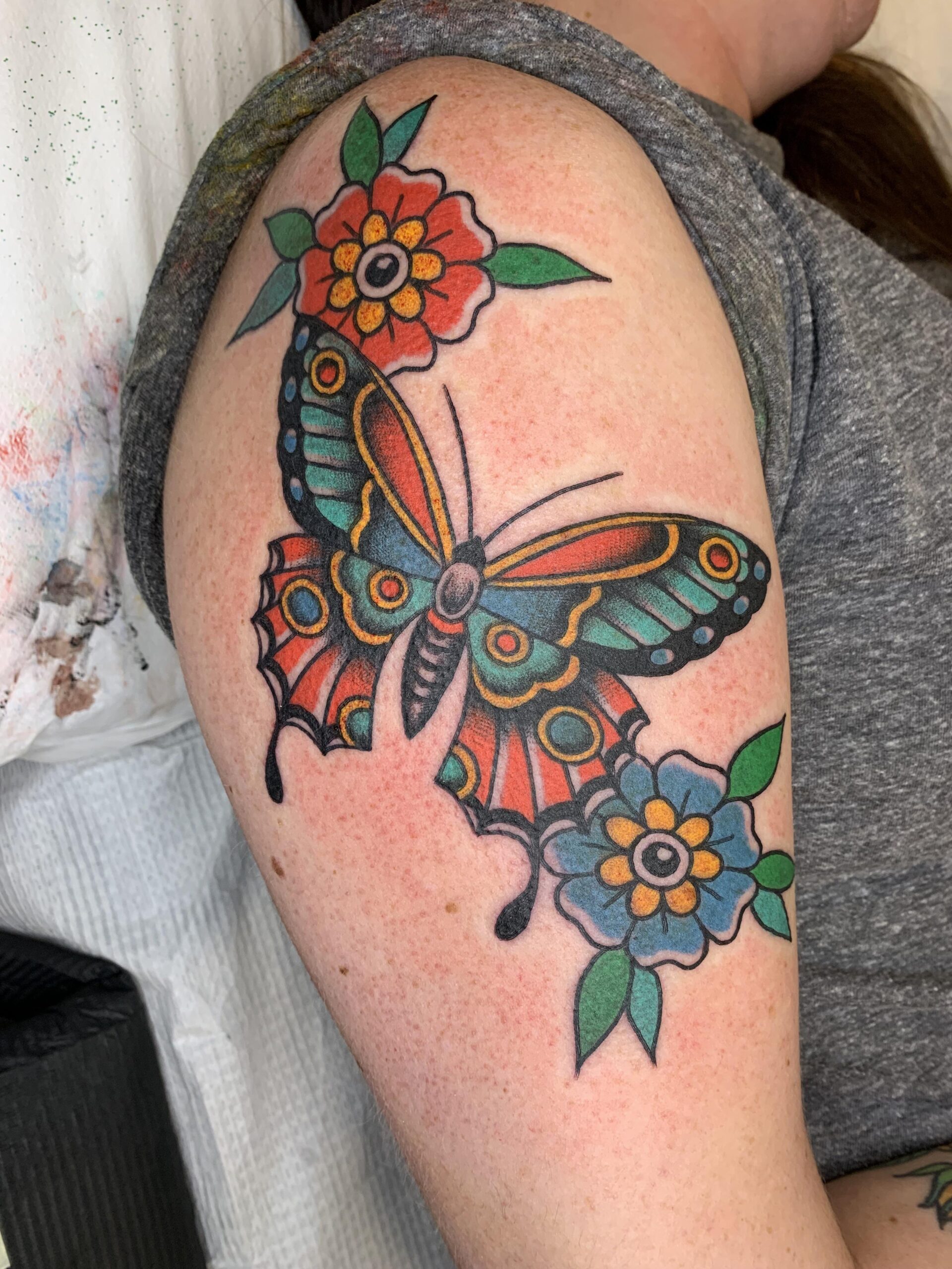 Colorful Neo-Traditional Butterfly Ink