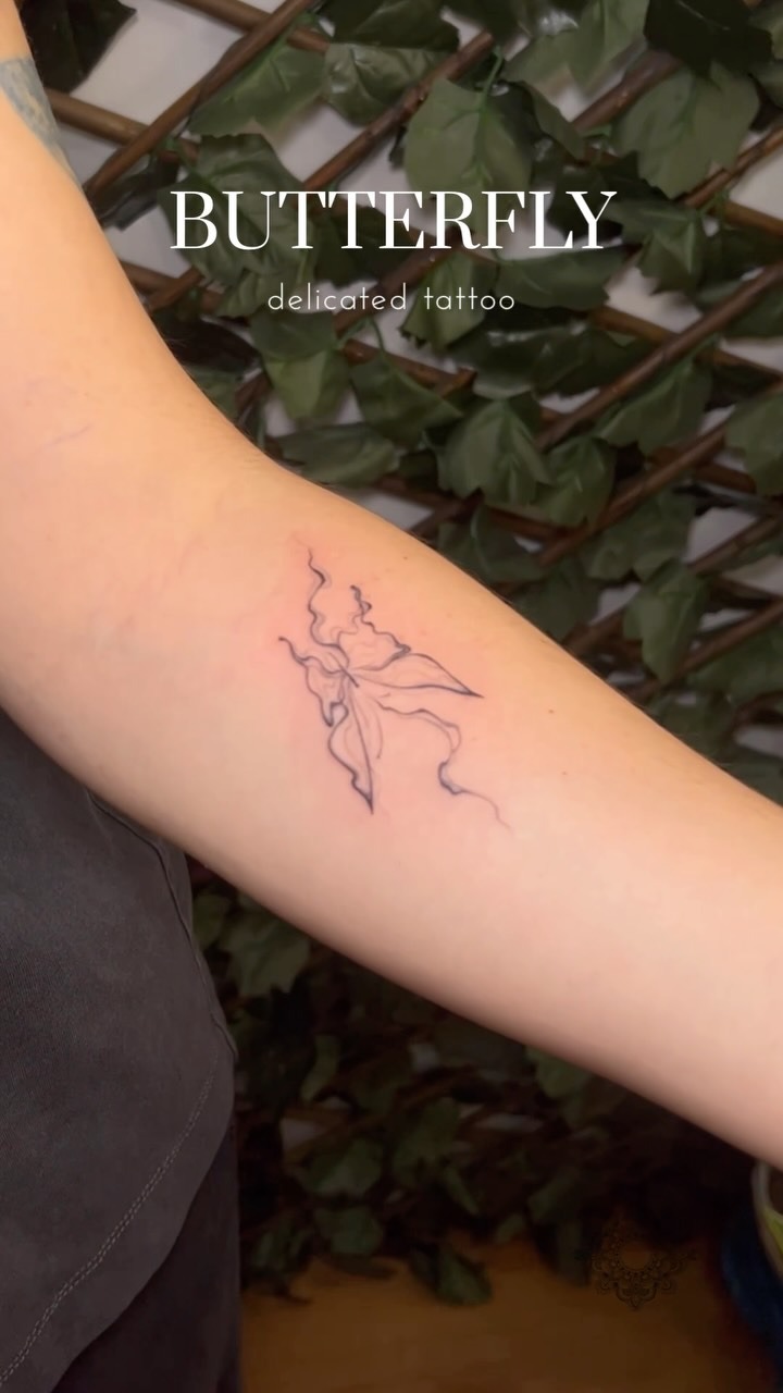 Minimalist Fairy-Wing Butterfly Tattoo