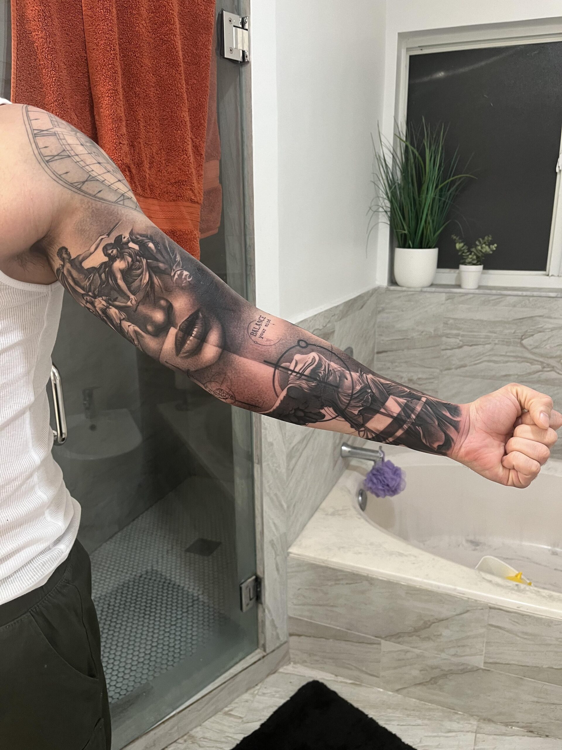 Modern portrait style arm art