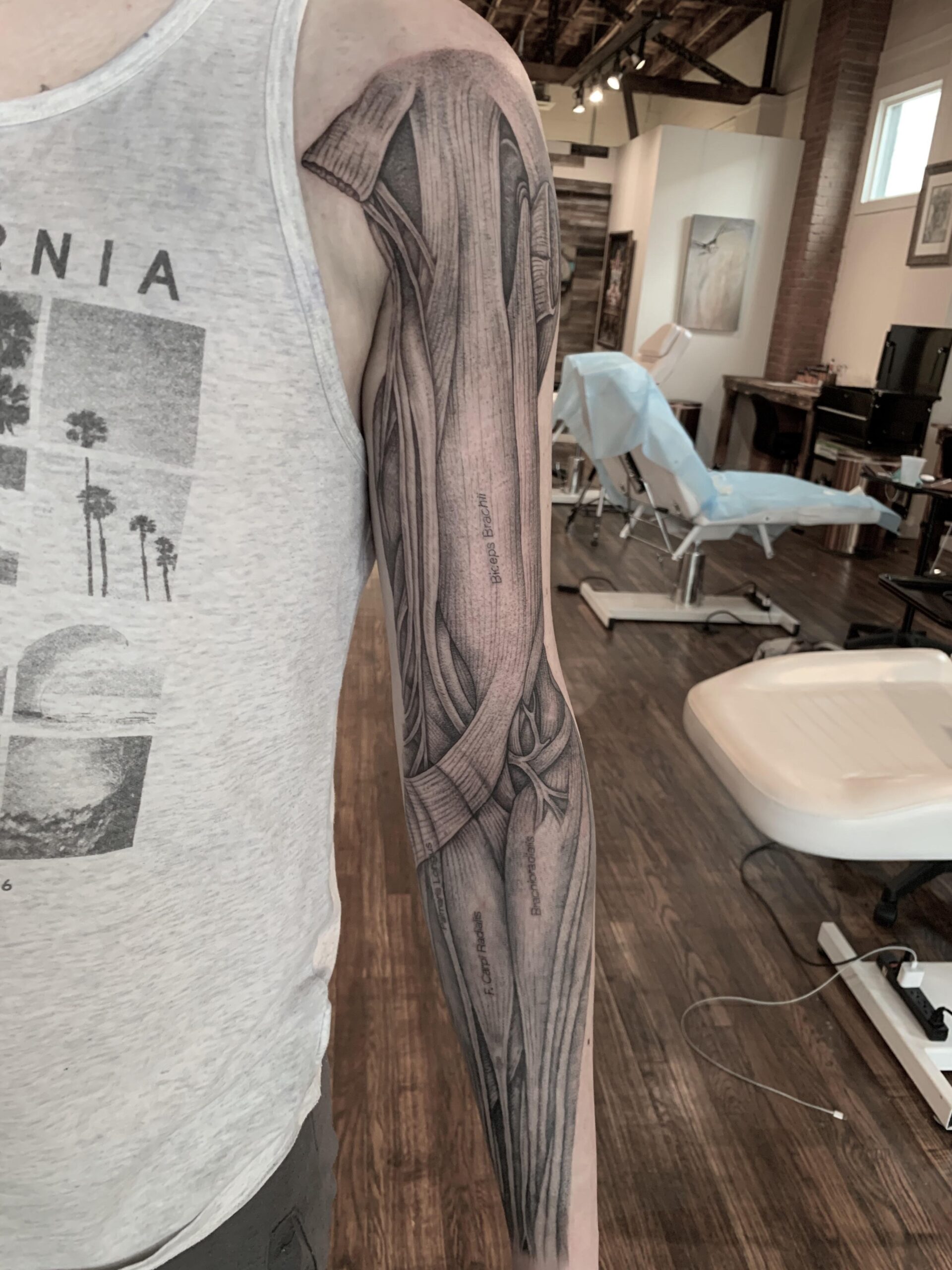 Unique anatomical sleeve art