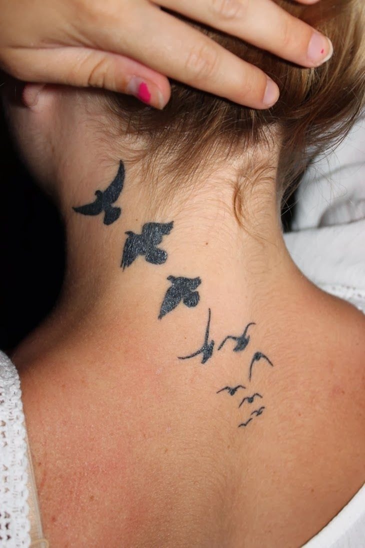 Minimalist Bird Flock Tattoos