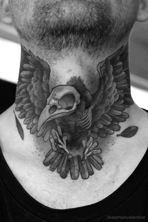 Edgy Throat Tattoo Inspiration