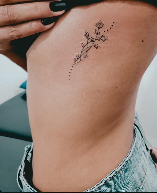 Fine Line Botanical Tattoo