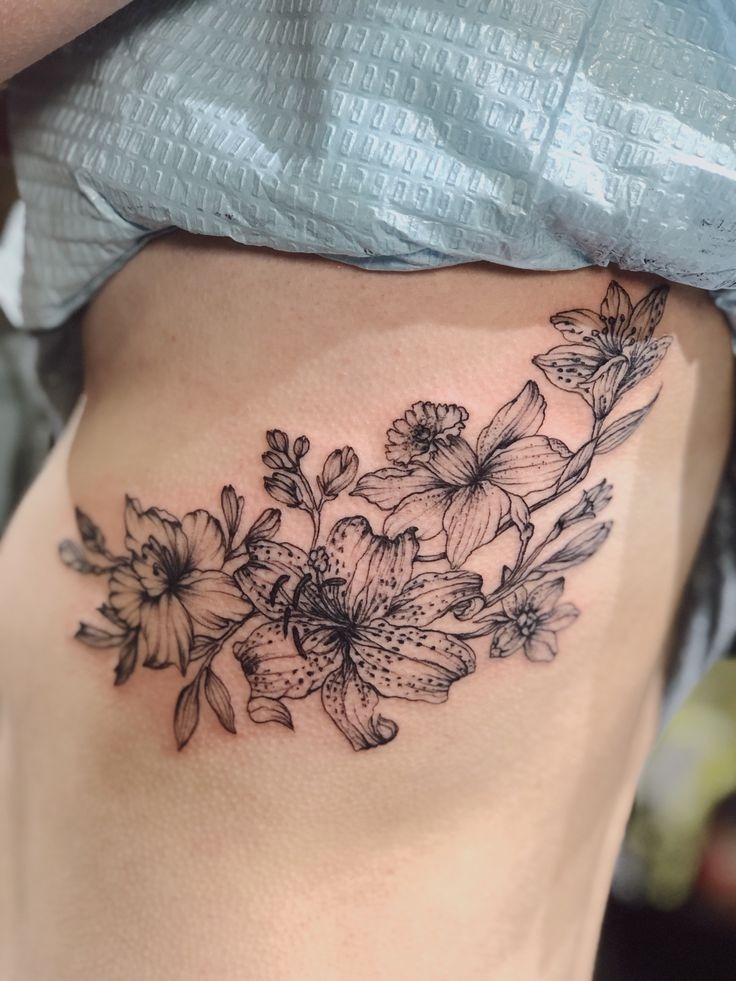 Stunning Floral Arrangement Body Art