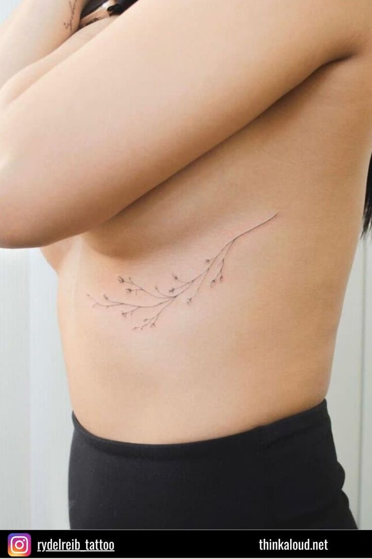 Minimalist Fine-Line Botanical Rib Art