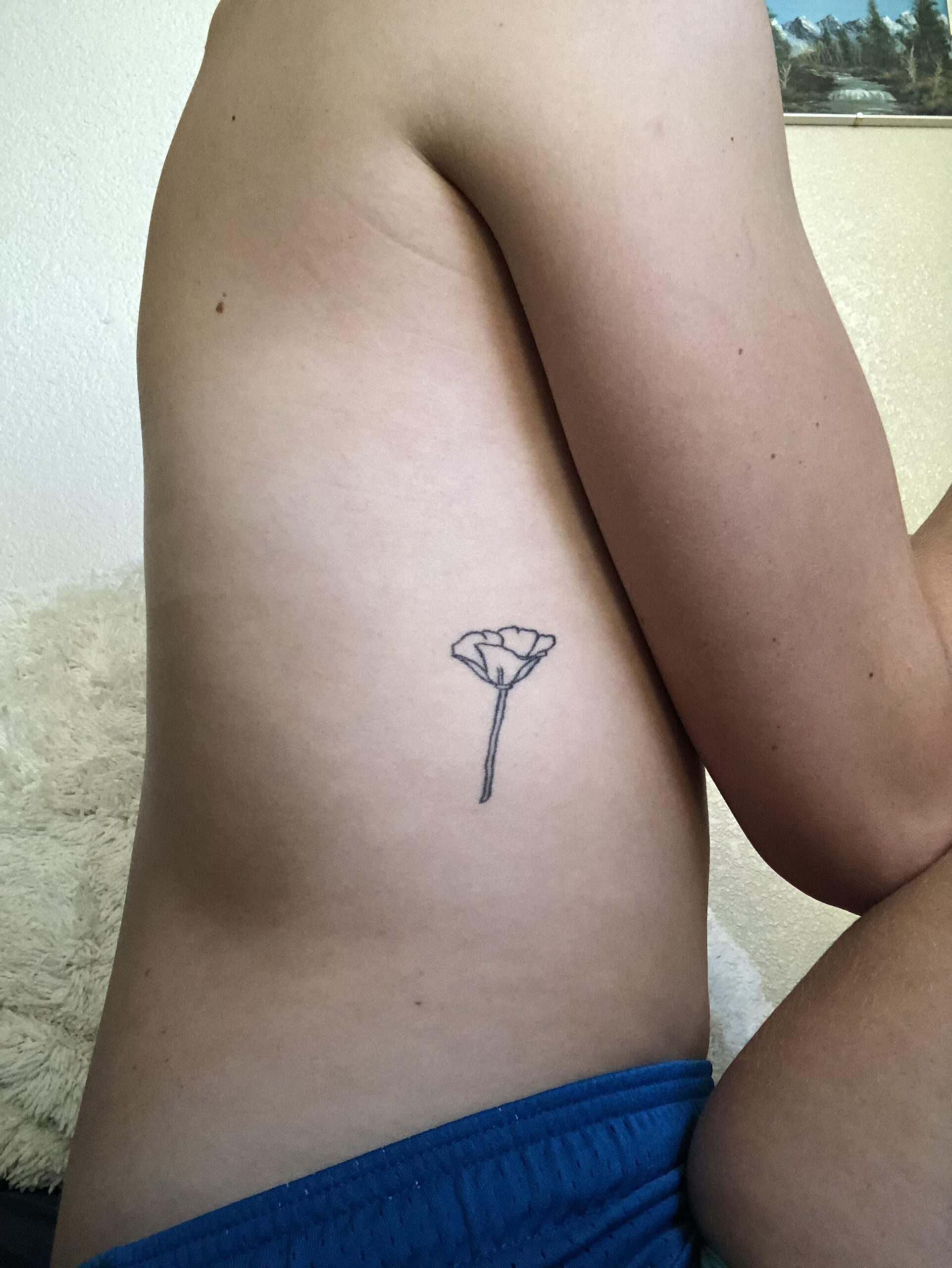 Simple Floral Side Tattoo