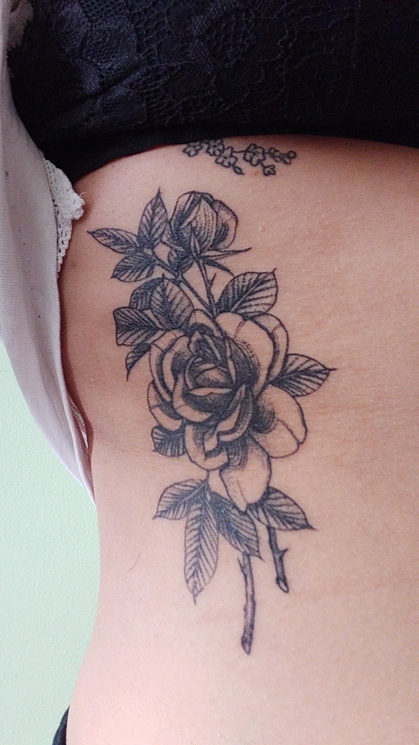 Elegant Botanical Ribcage Ink