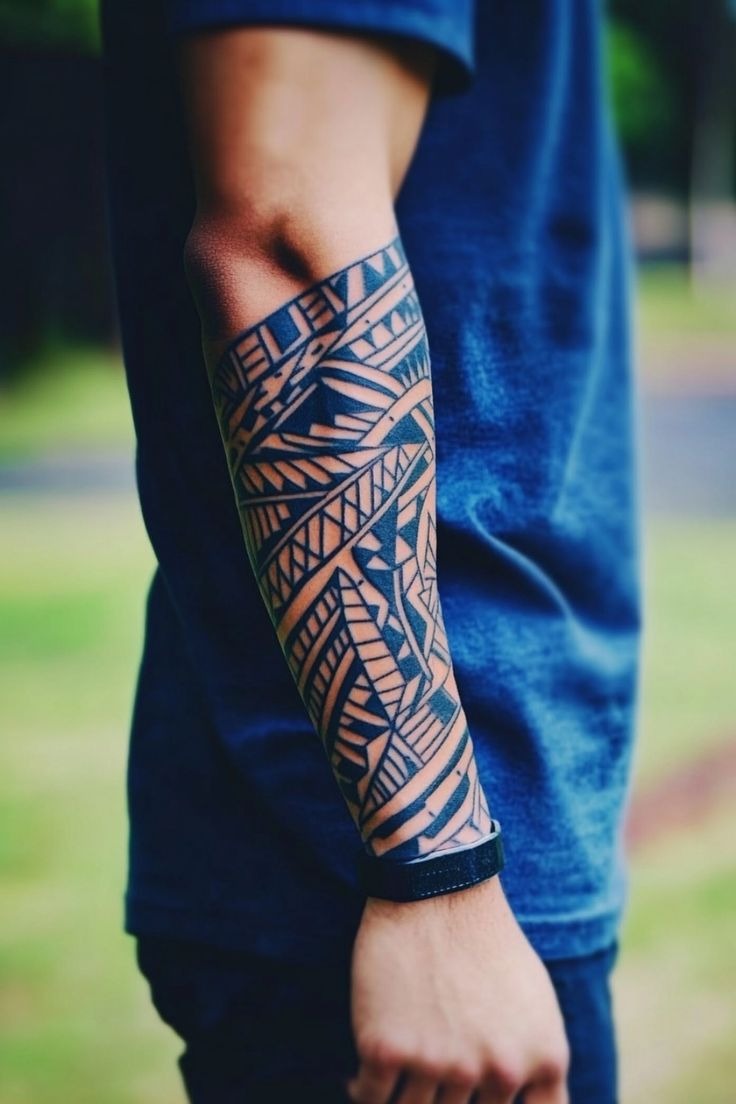 Geometric Tribal Forearm Design