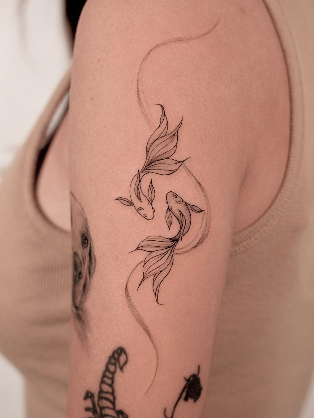 Artistic Minimalist Koi Fish