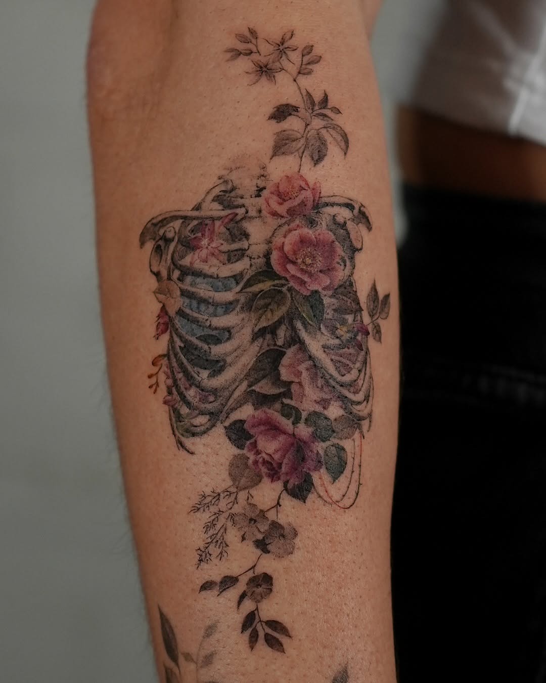 Artistic Anatomical Ribcage Tattoos