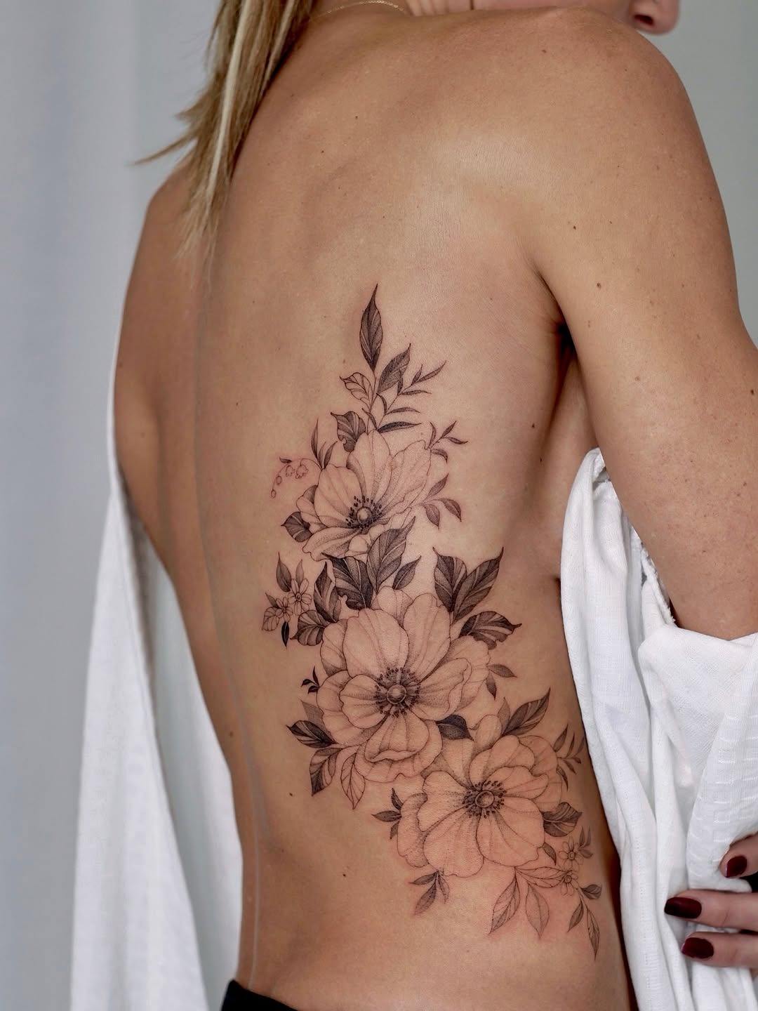 Sophisticated Side-Body Floral Design