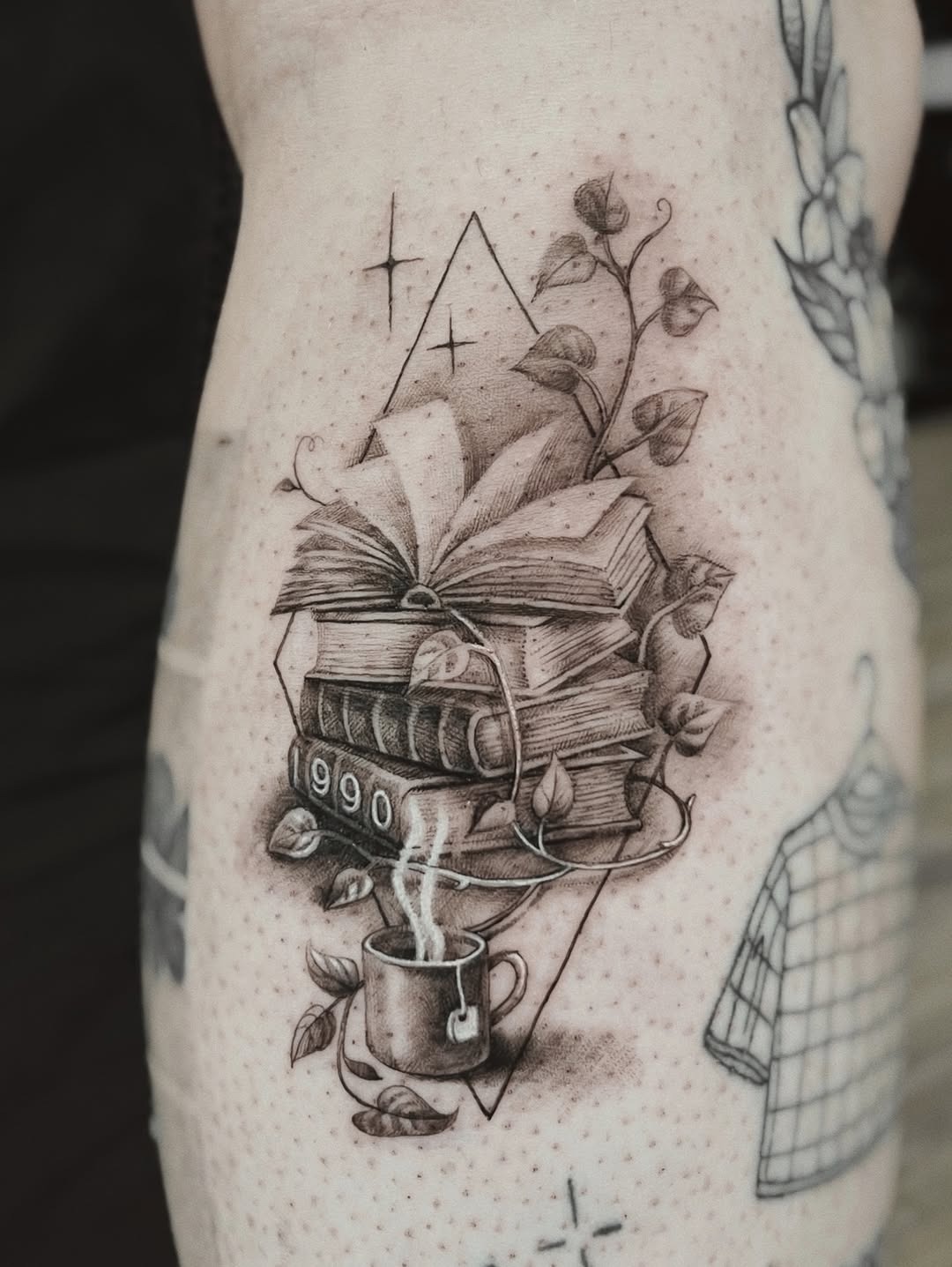 Cozy Reading Corner Tattoo Design