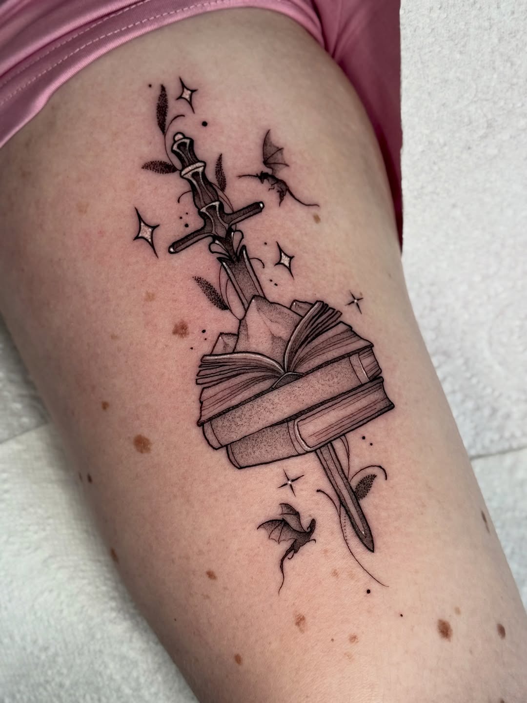 Enchanted Fantasy Book Tattoo