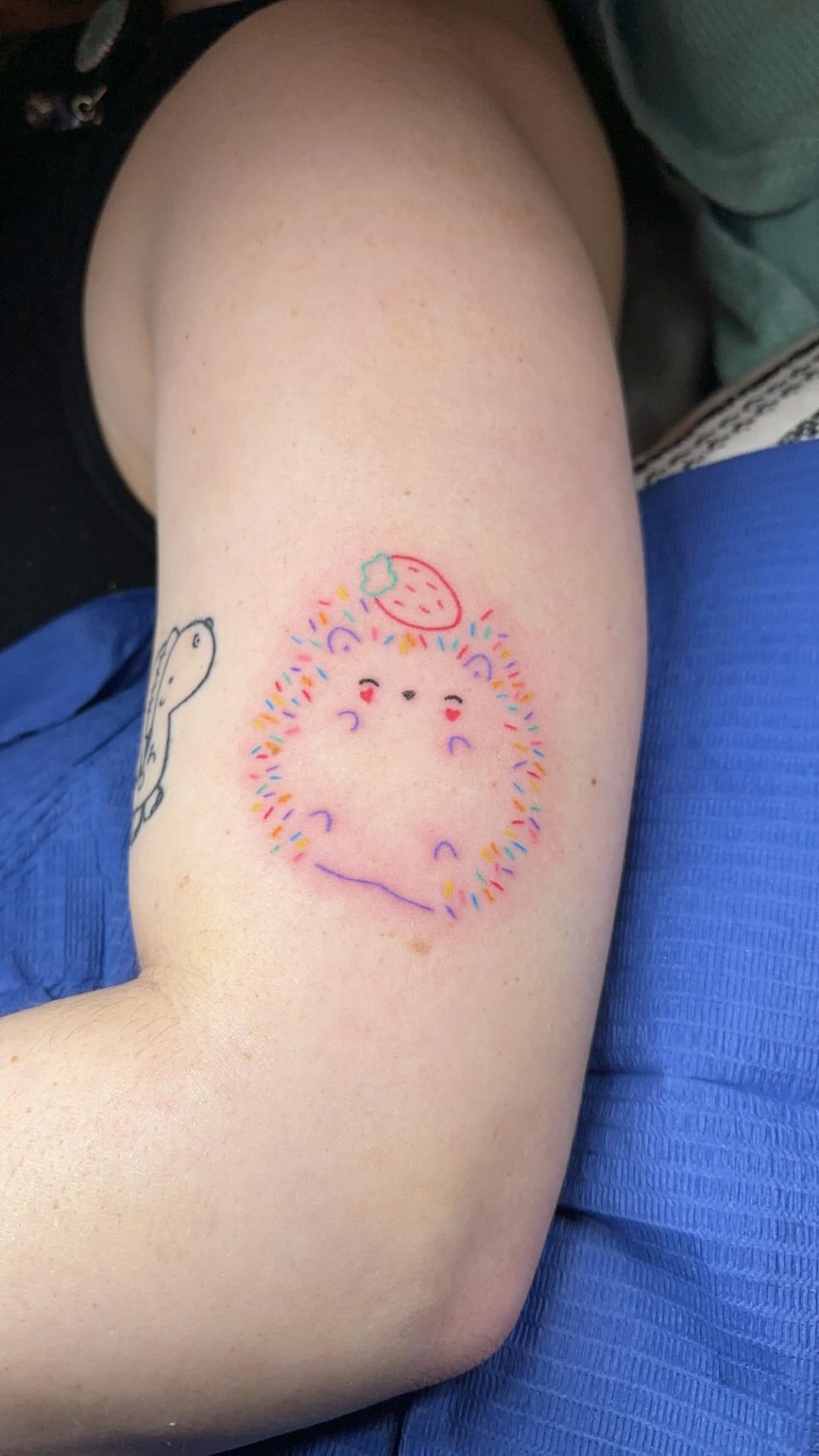 Cute Colorful Hedgehog Hand-Poke